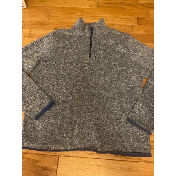 J. Crew, women's high neck, 1/4 zip, long sleeve fleece pullover size large - Picture 1 of 9